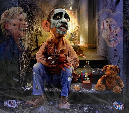 Cartoon: A Parody (medium) by RodneyPike tagged manipulation,photo,photoshop,illustration,caricature,president,omama,barack