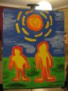 Cartoon: Ich stehe neben mir (small) by comic-chris tagged painting,acryl