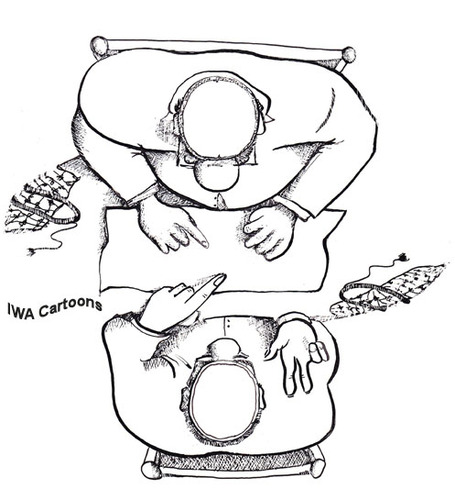 Cartoon: arabic Dialouge (medium) by iwacartoons tagged arabic
