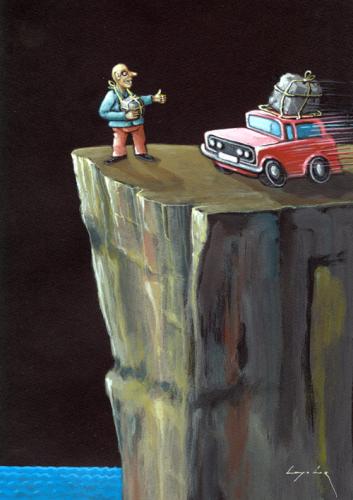 Cartoon: Hitch Hiker (medium) by luka tagged autostop