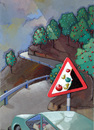 Cartoon: Danger on the road (small) by luka tagged fruit