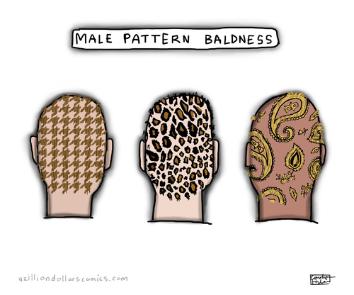 Cartoon: Bald is Beautiful (medium) by a zillion dollars comics tagged beauty,culture,masculinity,health,aging