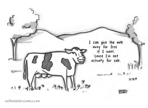 Cartoon: Clarity from the Cow (medium) by a zillion dollars comics tagged gender,language,society,culture