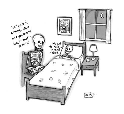 Cartoon: Happy Halloween! (medium) by a zillion dollars comics tagged holiday,halloween,skeletons,family