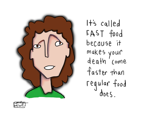 Cartoon: The Real Reason (medium) by a zillion dollars comics tagged life,death,health,leisure,food,culture,society