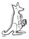 Cartoon: Baby Joeys Constant Companion (small) by a zillion dollars comics tagged kangaroo television media movies joey