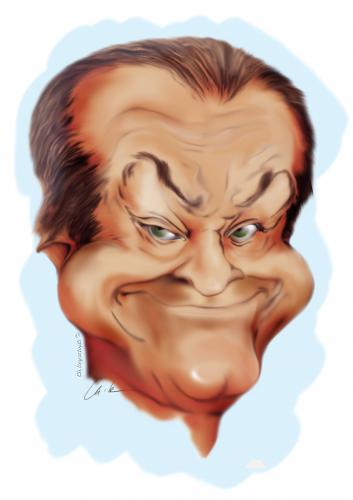 Cartoon: Jack Nicholson (medium) by KryCha tagged jack,nicholson,caricature,karikatur,cartoon,zeichnung
