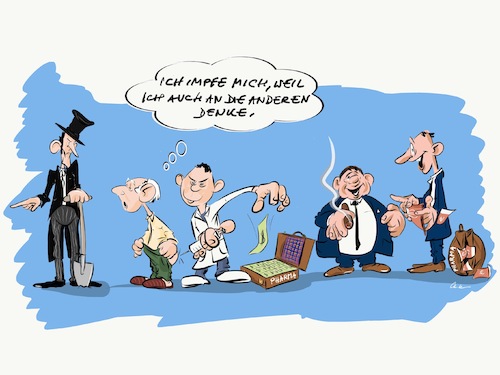 Cartoon: Nur die Impfung hilft (medium) by KryCha tagged impfung,vakzination,impforgie