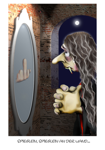 Cartoon: Spieglein Spieglein an der Wand (medium) by KryCha tagged vampir,halloween,dracula,death,untote,spieglein