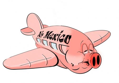 Cartoon: Swine flu (medium) by KryCha tagged swine,flu,schweinegrippe