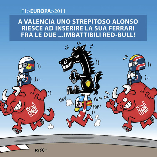 Cartoon: Ferrari e Alonso (medium) by Riko cartoons tagged riko,cartoon,f1,europa,2011
