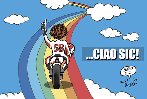 Cartoon: FOREVER YOUNG (medium) by Riko cartoons tagged riko,marco,simoncelli,super,sic