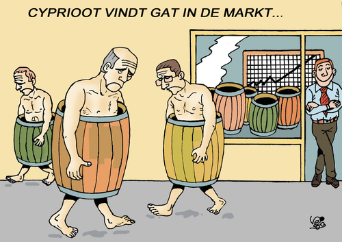 Cartoon: Gap in the market... (medium) by Vejo tagged cyprus,cypriot,market,gap,economie