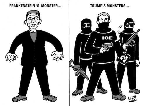 Cartoon: ICE. (medium) by Vejo tagged trump,ice,killers,usa,racism,migration