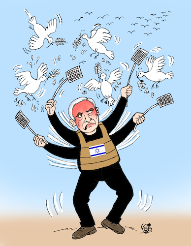 Cartoon: Netanyahu (medium) by Vejo tagged netanyahu,war,iran,usa,trump