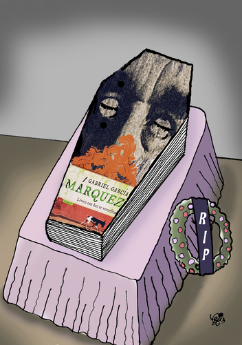 Cartoon: R.I.P GABRIEL GARCIA MARQUEZ... (medium) by Vejo tagged writer,nobel,prize,dead