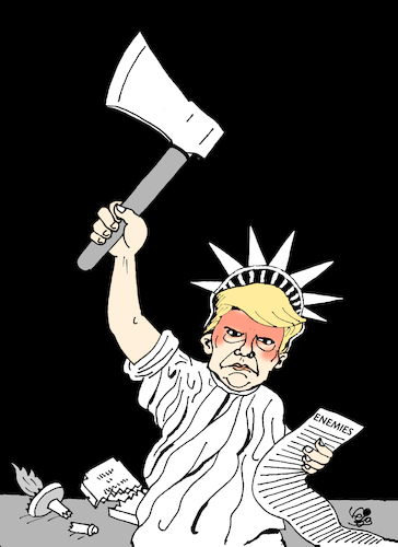 Cartoon: REVENGE... (medium) by Vejo tagged trump,revenge,hate,president,usa,criminal,enemies,mad,dangerous