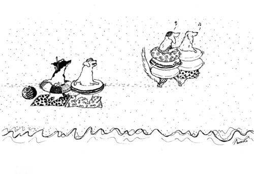 Cartoon: swimming ring (medium) by motoko tagged dachs,dog,hund,dachshund,dackel,strand,beachside,meer,see,sommer,schwimmring,swimming,ring