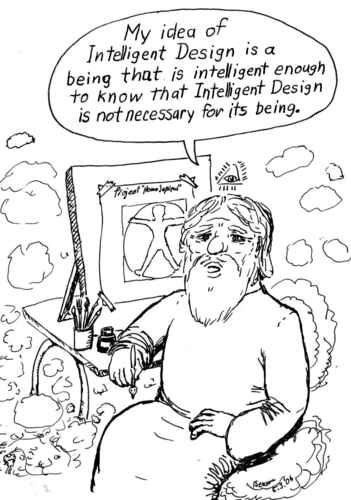 Cartoon: Intelligent Design (medium) by Alan tagged intelligent,design,man,god