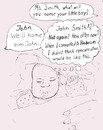 Cartoon: Reincarnation (small) by Alan tagged reincarnation,john,smith,wiedergeburt,hinduism,hinduismus,baby,name,birth