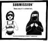 Cartoon: Submission (small) by Alan tagged submission,masochismus,masochism,veil,prayer,bondage,voluntary,muslim,islam,fesseln,burka,schleier,gebet,unterwerfung,freiwillig,muslima
