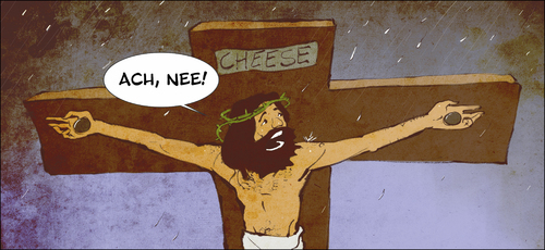 Cartoon: jesus04 (medium) by Arne S Reismueller tagged jesus,bibel,religion,wetter,regen