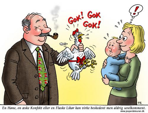 Cartoon: A good gift (medium) by deleuran tagged gifts,christmas,birthdays,chickens,presents,