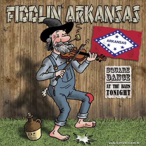 Cartoon: CD cover for fiddle music (medium) by deleuran tagged fiddle,hillbilly,old,time,music,appalachian,american,folk,culture