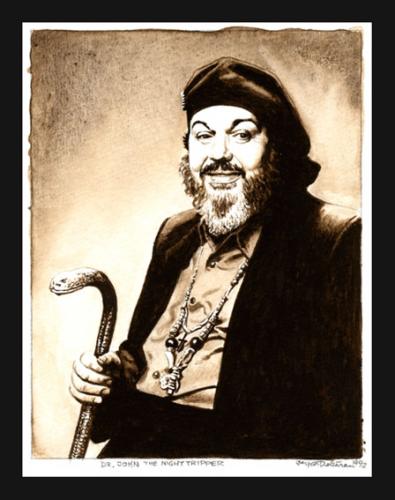 Cartoon: Dr. John the Night Tripper (medium) by deleuran tagged music,blues,pianos,jazz,rock,