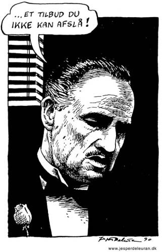 Cartoon: Godfather (medium) by deleuran tagged marlon,brando,movies,stars,films,gangsters,