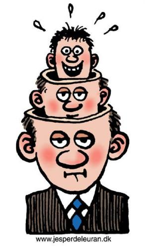 Cartoon: Head in head in head (medium) by deleuran tagged heads,board,of,direction,management,,head,in