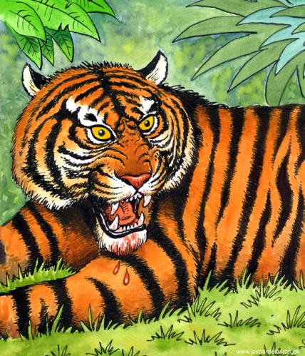 Cartoon: Tiger (medium) by deleuran tagged tiger,cat,animals,zoo,jungle,wildlife,