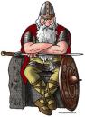 Cartoon: Holger the Dane (small) by deleuran tagged war,legend,vikings,kronborg,denmark,history,hamlet,