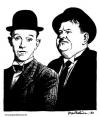 Cartoon: Laurel and Hardy (small) by deleuran tagged comedy,comedians,movies,fun,portraits,