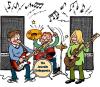 Cartoon: The Juvenile Delinquents (small) by deleuran tagged music,blues,pianos,jazz,rock,children,guitars,speakers,drums,
