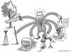 Cartoon: The octopuss (small) by deleuran tagged octopussy,work,arms,multitasking,
