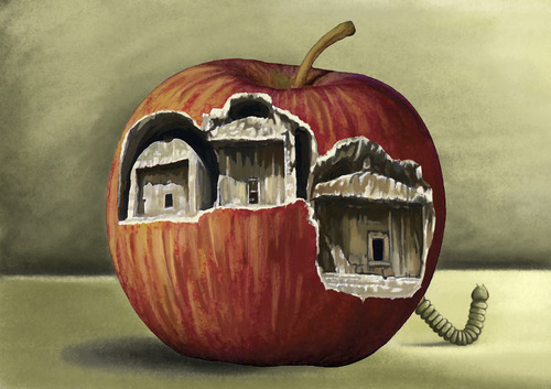 Cartoon: elma kurdu (medium) by faruksoyarat tagged apple,worm