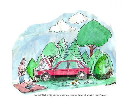 Cartoon: Die Autopanne (medium) by williS tagged autopanne,missverständnis,ehepaar,auto