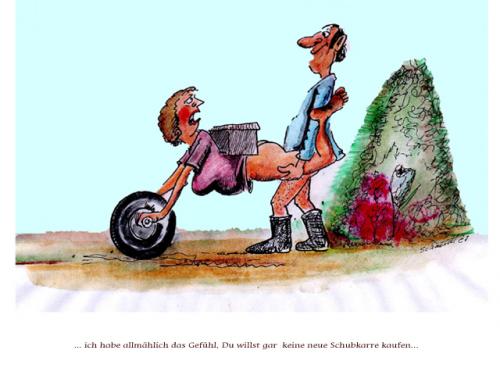 Cartoon: Die Schubkarre (medium) by williS tagged schubkarre,ehepaar