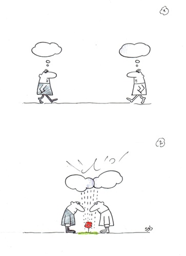 Cartoon: Ideas (medium) by Raoui tagged idea,share,discuss,difference