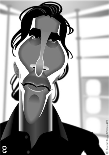 Cartoon: American Psycho (medium) by spot_on_george tagged christian,bale,caricature