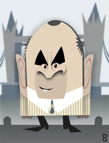 Cartoon: Bob Hoskins (medium) by spot_on_george tagged bob,hoskins,caricature