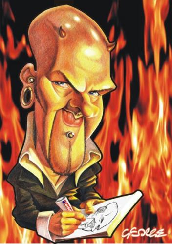 Cartoon: Devil in Me (medium) by spot_on_george tagged george,williams,caricature,portrait