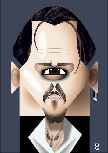 Cartoon: Johnny Depp (medium) by spot_on_george tagged johnny,depp,caricature,vector,digital