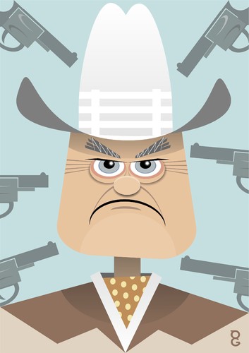 Cartoon: Larry Hagman RIP (medium) by spot_on_george tagged larry,hagman,caricature