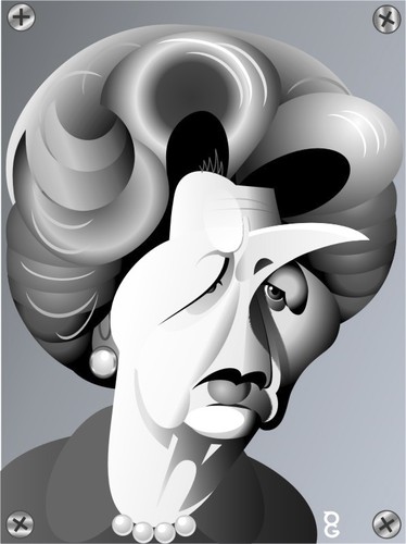 Cartoon: Margaret Thatcher (medium) by spot_on_george tagged margaret,thatcher,iron,lady,caricature