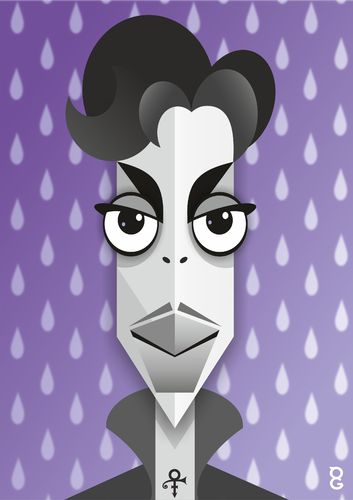 Cartoon: PRINCE (medium) by spot_on_george tagged prince,caricature,rip