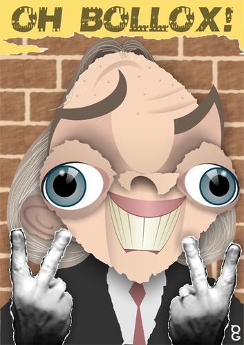 Cartoon: Rik Mayall RIP (medium) by spot_on_george tagged rik,mayall,caricature,rip