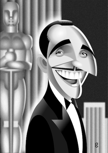 Cartoon: The Artist (medium) by spot_on_george tagged the,artist,jean,lejardin,caricature