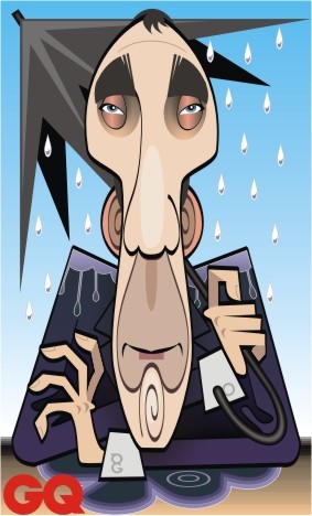 Cartoon: Will Self (medium) by spot_on_george tagged will,self,caricature,umberella